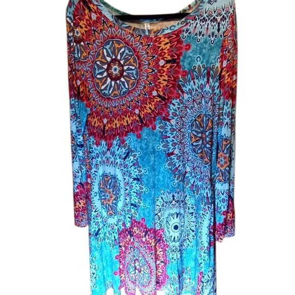 HiMONE Women's Wild Tyedye Inspired Shirt dress XXL - Picture 3 of 10